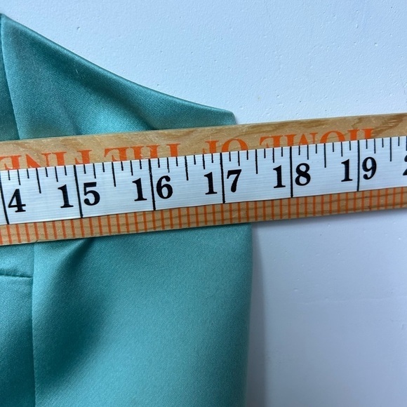 TIBI Halter V-Neck light Teal Green Sleeveless Fi-Flare Mini Dress size 6 - Picture 9 of 11